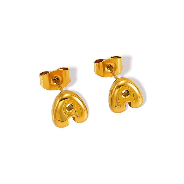 

PandaHall Chunk Letter 304 Stainless Steel Stud Earrings for Women, Real 18K Gold Plated, Letter A, 7.5~8.5x5~10.5mm 304 Stainless Steel...