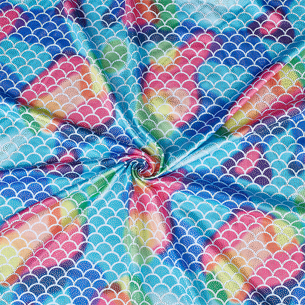 

PandaHall FINGERINSPIRE Mermaid Scales Fabric 39x59 inch Colorful Spandex Mermaid Fish Scales Fabric 2 Way Stretch Mermaid Printed Fishscale...
