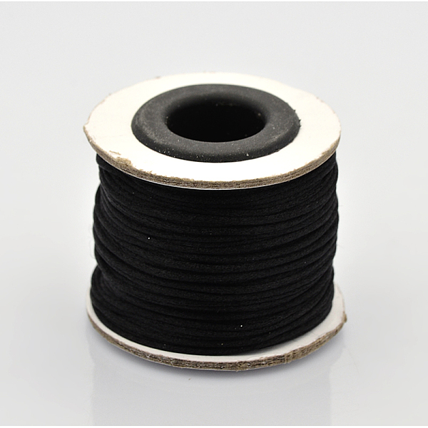

PandaHall Macrame Rattail Chinese Knot Making Cords Round Nylon Braided String Threads, Satin Cord, Black, 1mm, about 32.8 yards(30m)/roll...