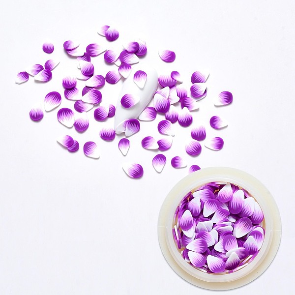 

PandaHall Handmade Polymer Clay Nail Art Decoration Accessories, Petal, Orchid, 5~7.5x4~6x0.3~1mm, 1color, 3g/color, 3g Polymer Clay..., Purple