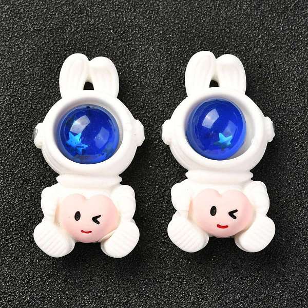 PandaHall Plastic Cabochons, for Mobile Phone Decoration, Astronaut, White, 35x19.5x11mm Plastic Human White