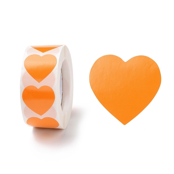 

PandaHall Heart Paper Stickers, Adhesive Labels Roll Stickers, Gift Tag, for Envelopes, Party, Presents Decoration, Dark Orange, 25x24x0.1mm...