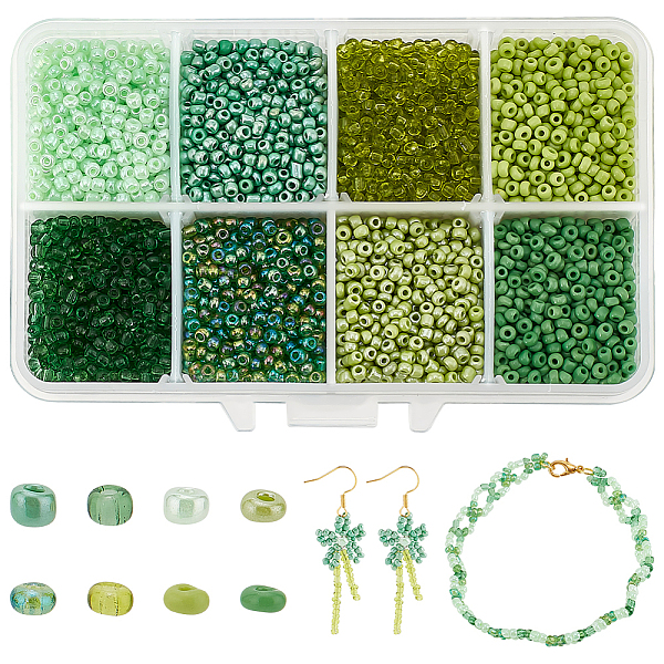 

PandaHall about 12500 pcs 12/0 Round Glass Seed Beads,Loose Beads Sets for Jewelry Making, 8 Colors, 2mm, Hole: 1mm Glass Multicolor