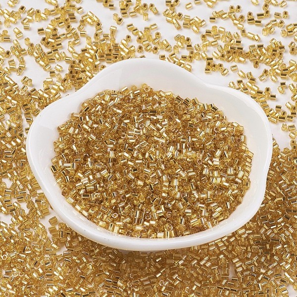 

PandaHall MGB Matsuno Glass Beads, Japanese Seed Beads, Silver Lined Round Hole Glass Seed Beads, Two Cut, Hexagon, Goldenrod, 11/0, 2x2x2mm..., Gold