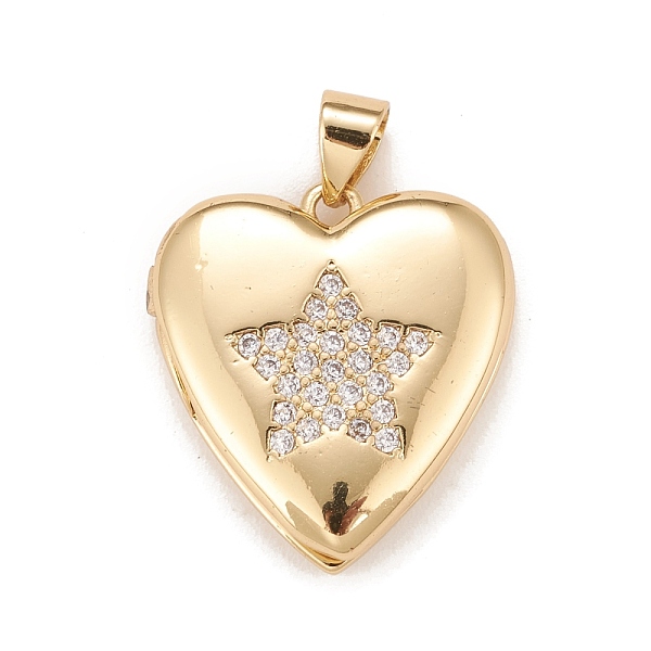 

PandaHall Brass Micro Pave Cubic Zirconia Locket Pendants, Photo Frame Charms for Necklaces, Real 18K Gold Plated, Lead Free & Cadmium Free..., Clear
