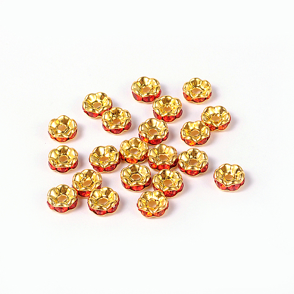 Brass Rhinestone Spacer Beads