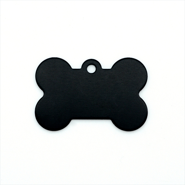PandaHall Colored Aluminum Pendants, Laser Cut, Double Sided Dog Pet Name Phone Number ID Tag Charm, Bone, Black, 20.5x30.5x1mm, Hole: 2mm...