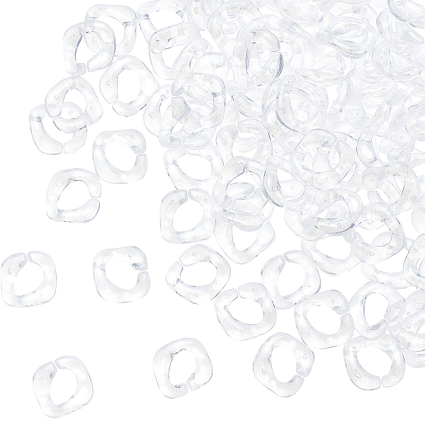 

PandaHall SUPERFINDINGS about 300pcs Acrylic Link Transparent Acrylic Linking Rings Square Quick Link Connectors for Eyeglass Chain Jewelry..., Clear