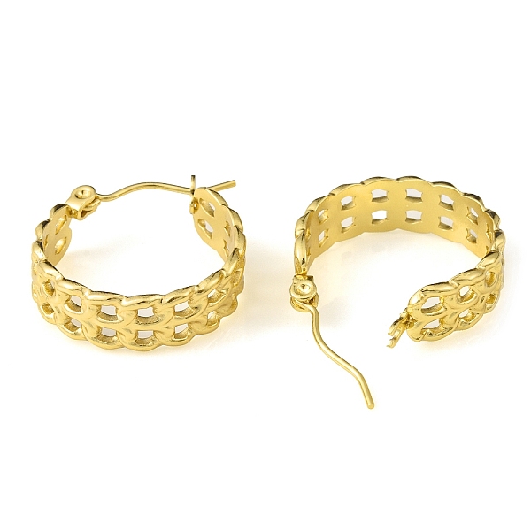 

PandaHall 304 Stainless Steel Hollow Hoop Earrings for Women, Golden, 21x20x6mm, Pin: 0.7mm 304 Stainless Steel