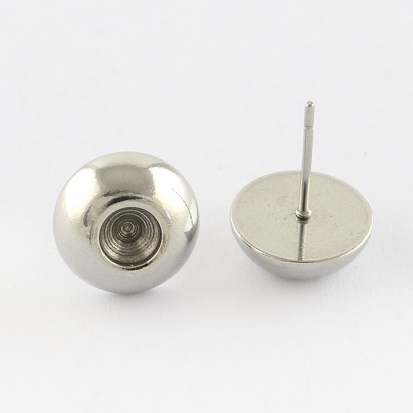 

PandaHall 201 Stainless Steel Stud Earring Settings Findings, Rhinestone Settings, with 304 Stainless Steel Pins, Stainless Steel Color, Fit...