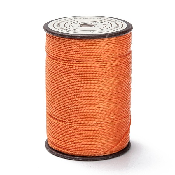 

PandaHall Round Waxed Polyester Thread String, Micro Macrame Cord, Twisted Cord, for Leather Sewing Stitching, Coral, 0.55mm, about 131.23..., Red