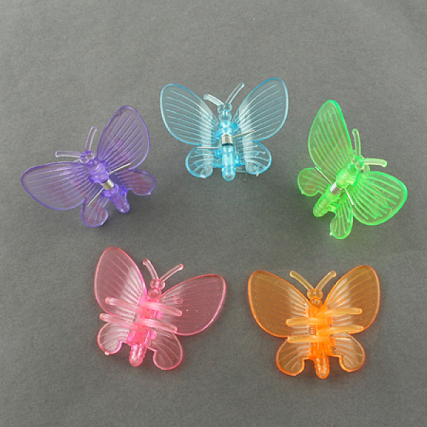 

PandaHall Acrylic Claw Hair Clips, Butterfly, Mixed Color, 33x39mm Plastic Multicolor