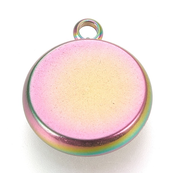 

PandaHall Ion Plating(IP) 304 Stainless Steel Pendant Cabochon Settings, Lace Edge Bezel Cups, Flat Round, Rainbow Color, Tray: 10mm...