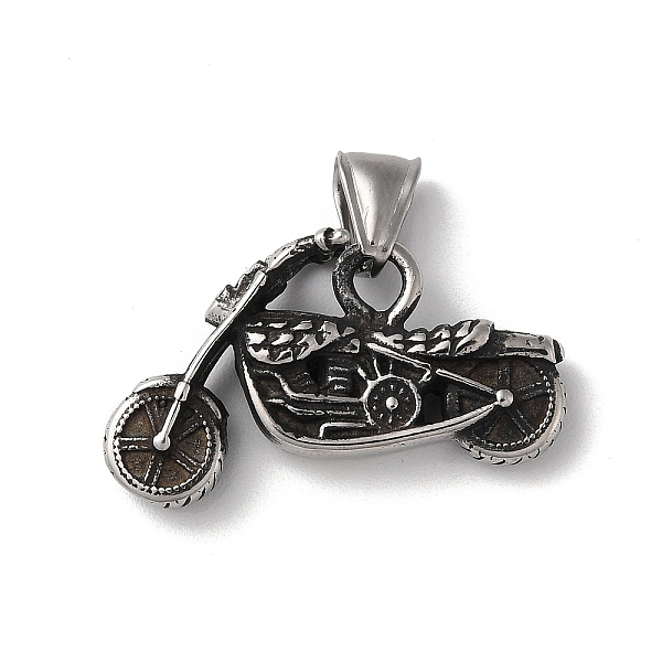 

PandaHall 304 Stainless Steel Pendants, Motorbike Charm, Antique Silver, 22x35x8.5mm, Hole: 8x3.5mm 304 Stainless Steel Motorbike