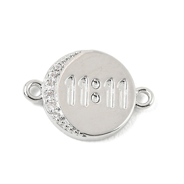 Breloques de connecteur en laiton micro pavé de zircone cubique transparente