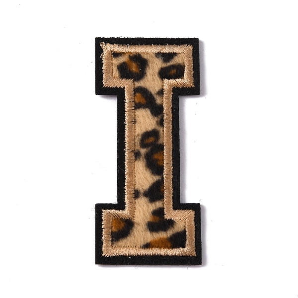 

PandaHall Polyester Computerized Embroidery Cloth Iron On Sequins Patches, Leopard Print Pattern Stick On Patch, Costume Accessories..., Gold