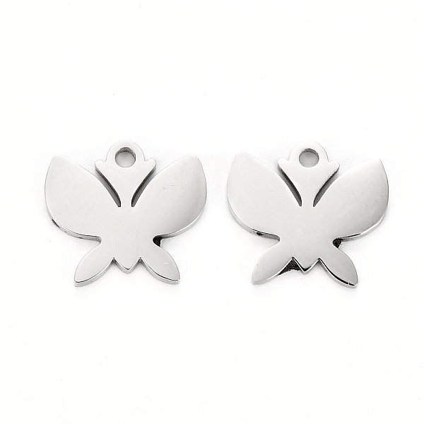 

PandaHall 304 Stainless Steel Charms, Laser Cut, Butterfly, Stainless Steel Color, 9x10x1mm, Hole: 1.2mm 304 Stainless Steel Butterfly