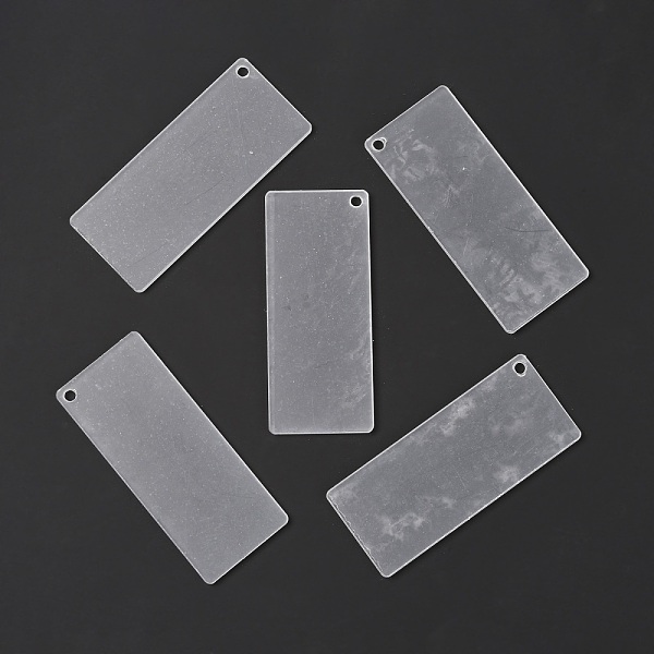 PandaHall Transparent Acrylic Big Blank Pendants, Rectangle, Clear, 70x30x1.8mm, Hole: 3mm Acrylic Rectangle Clear