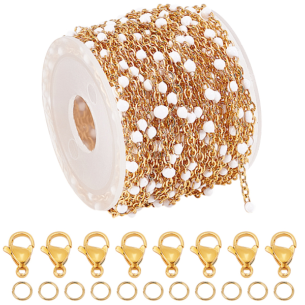 DIY 304 Stainless Steel Enamel Cable Chains Necklaces Making Kits