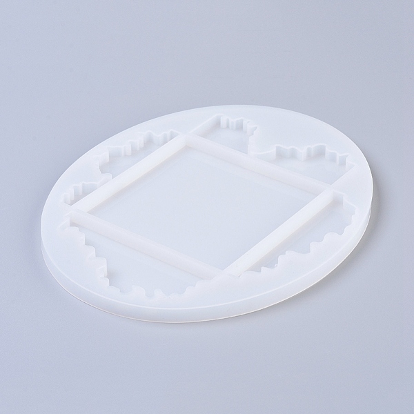 

PandaHall Cup Mat Silicone Molds, Resin Casting Molds, For UV Resin, Epoxy Resin Jewelry Making, Oval with Sea Wave, White, 238x190x10mm...