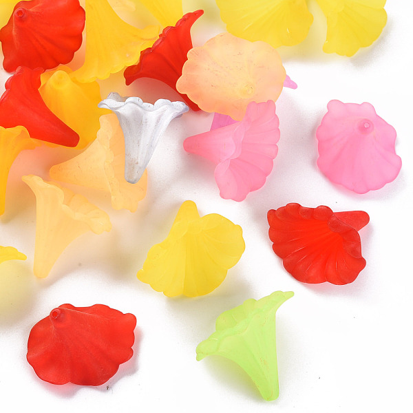 

PandaHall Transparent Acrylic Beads, Calla Lily, Frosted, Mixed Color, 40.5x33x35mm, Hole: 1.8mm, about 135pcs/500g Acrylic Flower..., Multicolor