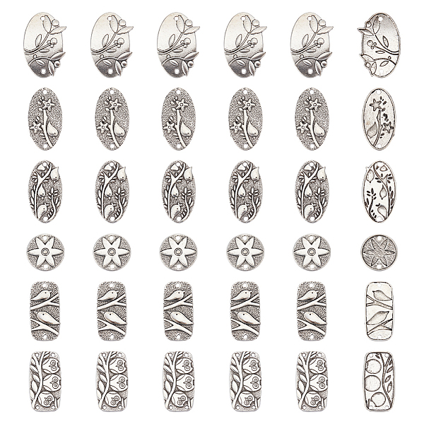

PandaHall 36Pcs 6 Style DIY Bracelet Jewelry Making Findings Kits, Including Tibetan Style Zinc Alloy Connector Charms & Multi-Strand...