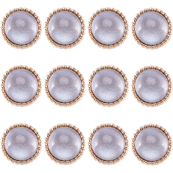 

PandaHall GORGECRAFT 12Pcs Metal Shank Coat Buttons 25mm Clear Glass Dome Black Shimmer Layer Sewing Button Base Shank Buttons with Light..., Gray