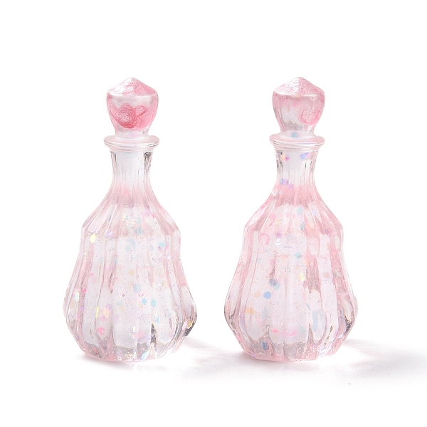 

PandaHall Dummy Bottle Transparent Resin Cabochon, with Sequins, Pink, 32x16mm Resin Bottle Pink
