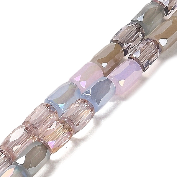 

PandaHall Electroplate Glass Beads Strands, Faceted, Column, Pearl Pink, 6~6.5x4mm, Hole: 0.8mm, about 80pcs/strand, 20.12~20.24 inch...