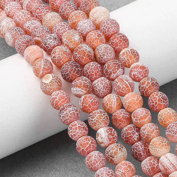 Chapelets de perle en agate naturelle patinée