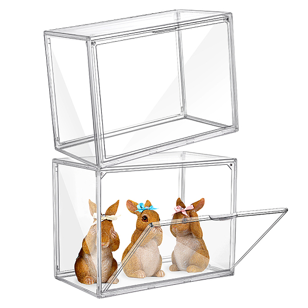 2Pcs PET Plastic Action Figure Display Cases