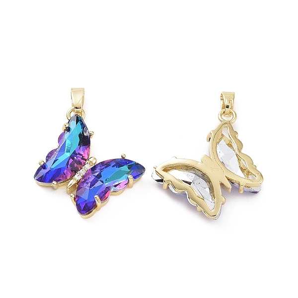 

PandaHall Brass Micro Pave Clear Cubic Zirconia Pendants, Butterfly Charms, Real 18K Gold Plated, 16.5x20x5mm, Hole: 5x2.5mm Brass+Cubic..., Blue