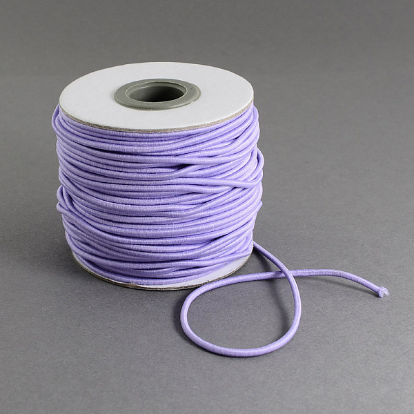 

PandaHall Round Elastic Cord, with Nylon Outside and Rubber Inside, Lilac, 2mm, about 43.74 yards(40m)/roll Elastic Fibre Round Purple