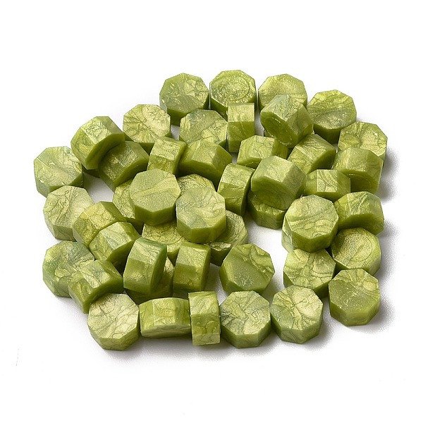 

PandaHall Sealing Wax Particles, for Retro Seal Stamp, Octagon, Yellow Green, 8.5x4.5mm, about 1500pcs/500g Wax Green