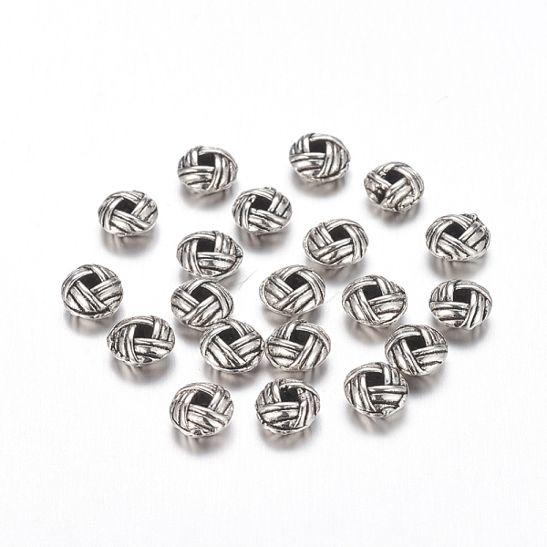 

PandaHall Zinc Alloy Spacer Beads, Flat Round, Cadmium Free & Lead Free, Antique Silver, 6x3.2mm, Hole: 2mm Alloy Flat Round