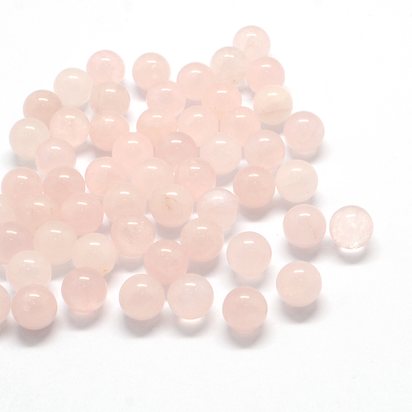 

PandaHall Round Natural Rose Quartz Beads, Gemstone Sphere, No Hole/Undrilled, 10~11mm Rose Quartz Round