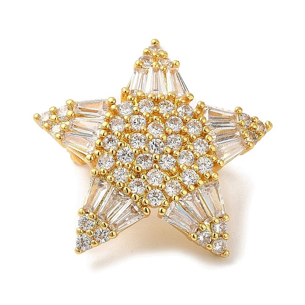 

PandaHall Rack Plating Brass Micro Pave Clear Cubic Zirconia Twister Clasps, Cadmium Free & Lead Free, Long-Lasting Plated, Star, Golden...