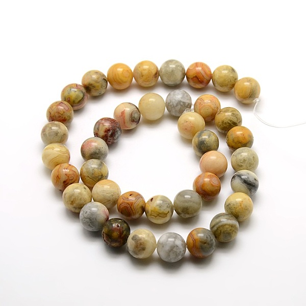 

PandaHall Round Natural Crazy Lace Agate Beads Strands, 10mm, Hole: 1mm, about 39pcs/strand, 15.7 inch Crazy Agate Round