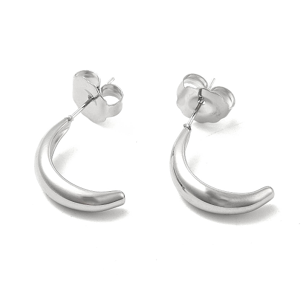 

PandaHall 304 Stainless Steel Stud Earing for Women Men, Crescent Moon, Stainless Steel Color, 19.5x5mm, Pin: 0.8mm 304 Stainless Steel Moon