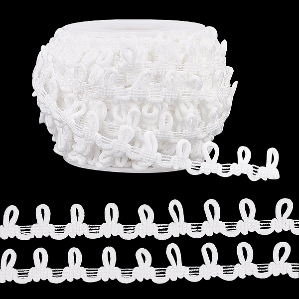 

PandaHall PH 20 Yards Buttonhole Ribbon Braid Trim with Button Loops 14mm Corset Button Braid Cord White Elastic Button Loop Buttonhole...