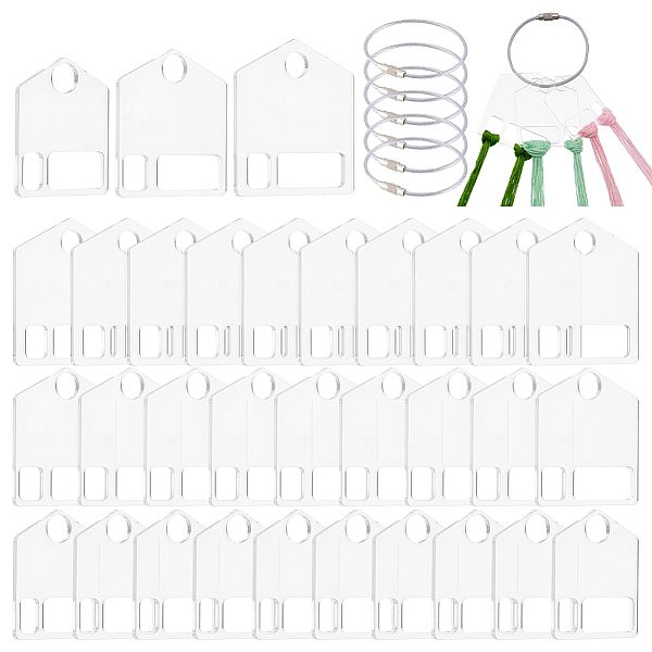 

PandaHall 30Pcs 3 Style Acrylic Thread Winding Boards, Floss Bobbin, Thread Organizer Card for Cross-Stitch, with 6Pcs Stainless Steel..., Clear