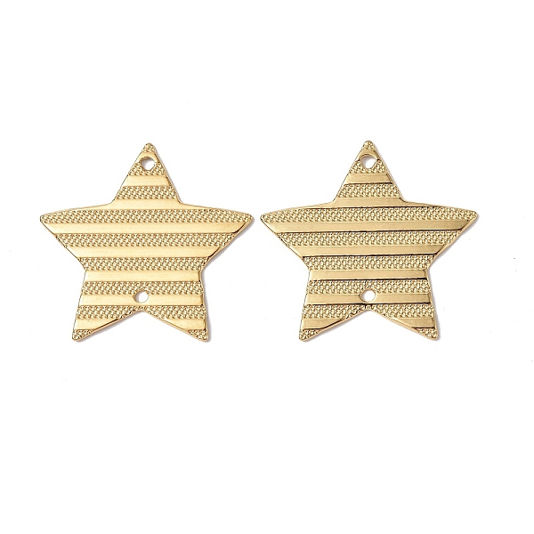 

PandaHall Ion Plating(IP) 304 Stainless Steel Connector Charms, Striped Star Links, Real 18K Gold Plated, 25.5x27x1mm, Hole: 1.5mm 304...