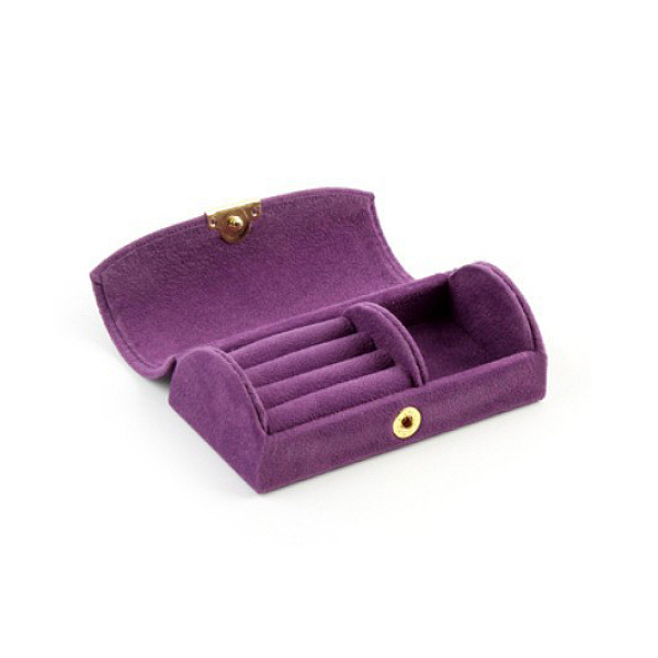 

PandaHall Arch Velvet Jewelry Storage Boxes, Portable Travel Case with Snap Clasp, for Ring Earring Holder, Gift for Women, Purple...