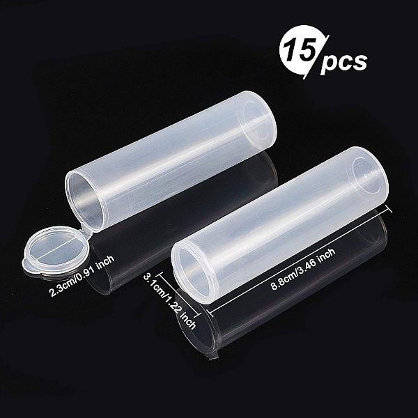 SuperZubehör 15pcs Spalte Transparente Kunststoffperlenbehälter Mit Deckel 8.8x3.1cm Perlensortierbehälter Box Für Schmuckperlen Pillen...