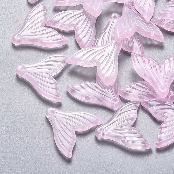 Transparent Spray Painted Glass Pendants