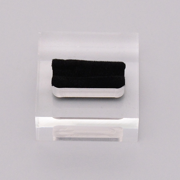 

PandaHall Acrylic Ring Displays, with Black Velvet, Square, Black, 4x4x1.9cm Acrylic Black