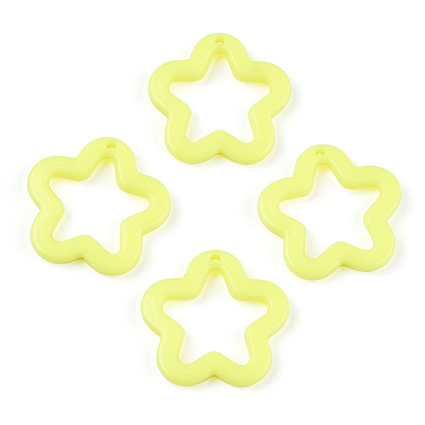 

PandaHall Opaque Acrylic Pendants, Star, Champagne Yellow, 28.5x29.5x4mm, Hole: 1.8mm, about 349Pcs/500G Acrylic Star