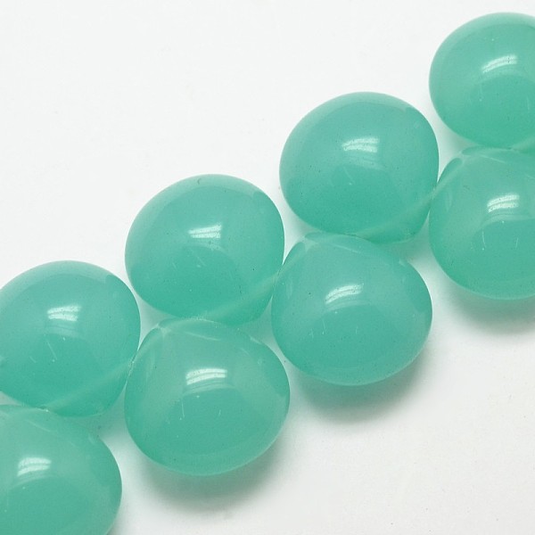 

PandaHall Dyed Natural Jade Teardrop Beads, 24x23x16mm, Hole: 1mm Other Jade Teardrop