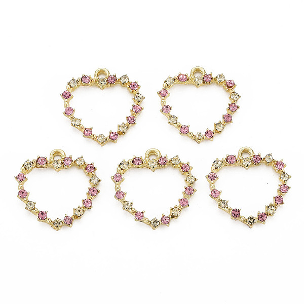 

PandaHall Alloy Pendants, with Rhinestone, Cadmium Free & Nickel Free & Lead Free, Heart, Light Gold, Light Amethyst, 20x20.5x2.5mm, Hole..., Purple