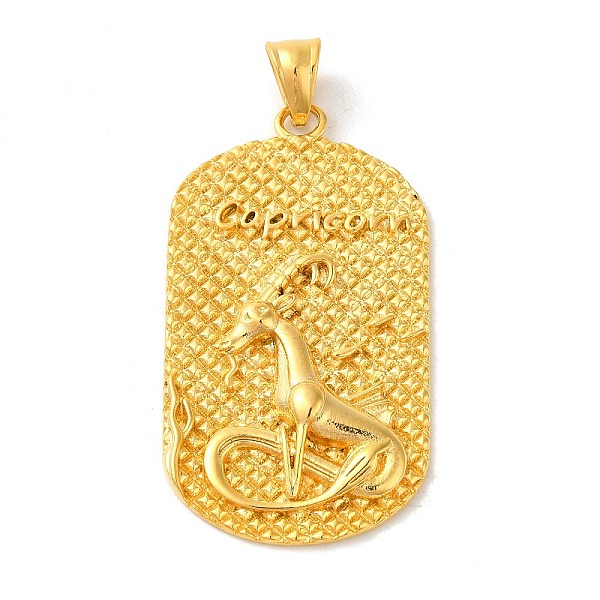 

PandaHall 316L Surgical Stainless Steel Big Pendants, Real 18K Gold Plated, Oval with Constellations Charm, Capricorn, 53x29x4mm, Hole...